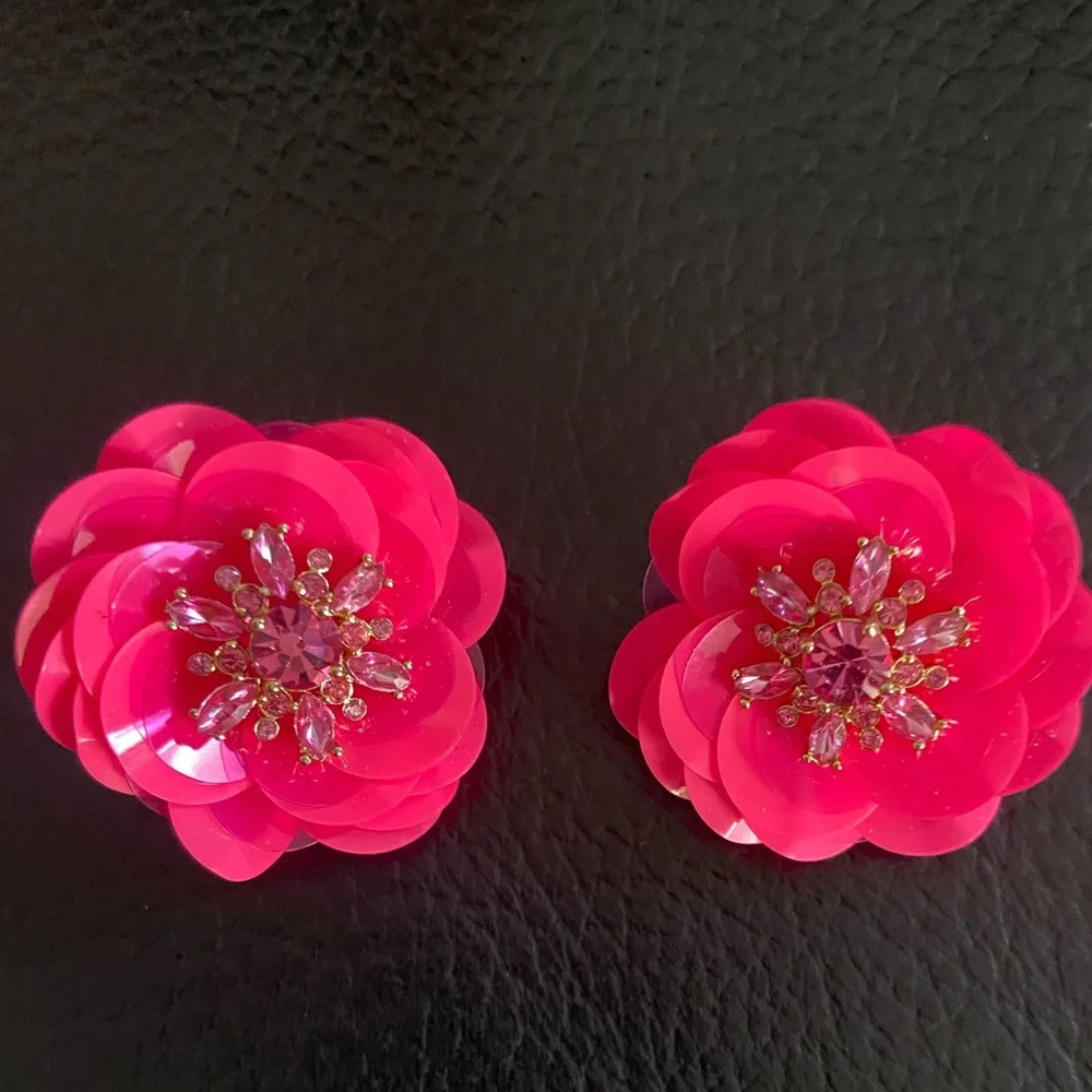 Kate Spade Vibrant Hot Pink Blossom Earrings